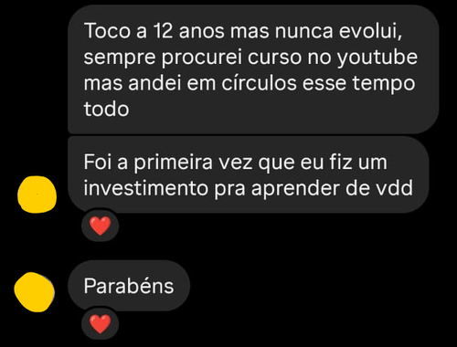 Depoimento de aluno de Dominando o Braço do Baixo