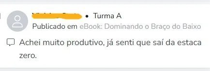 Depoimento de aluno de Dominando o Braço do Baixo