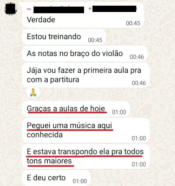 Depoimento de aluno de O Mapa do Braço da Guitarra