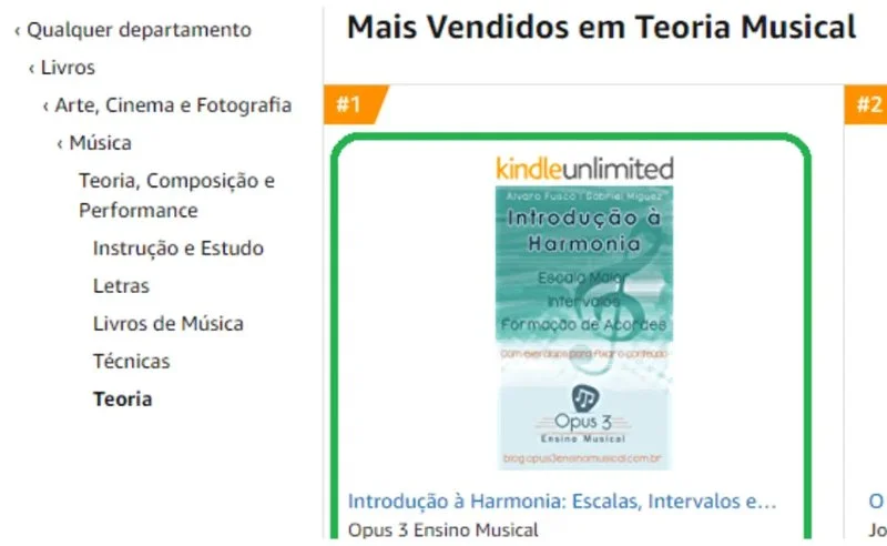 Livro Introdução à Harmonia em 1º lugar entre os mais vendidos em Teoria Musical na Amazon